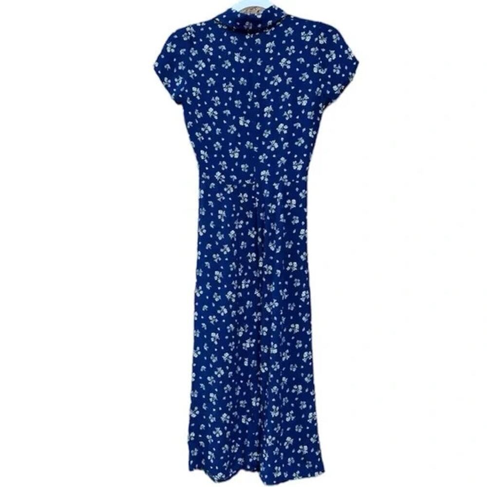 Reformation Maison Fauna Floral Blue Shirt Dress Midi Blue Cap Sleeve 2 XS - Picture 7 of 13